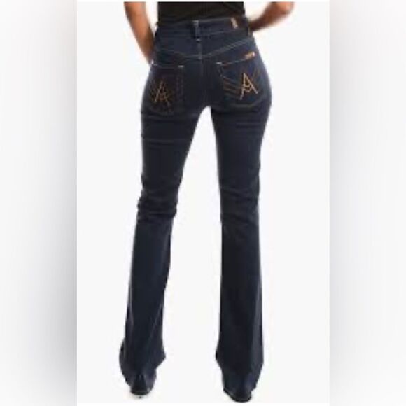 7 For All Mankind A pocket boot cut flare dark blue wash 29. NWT - Picture 1 of 8